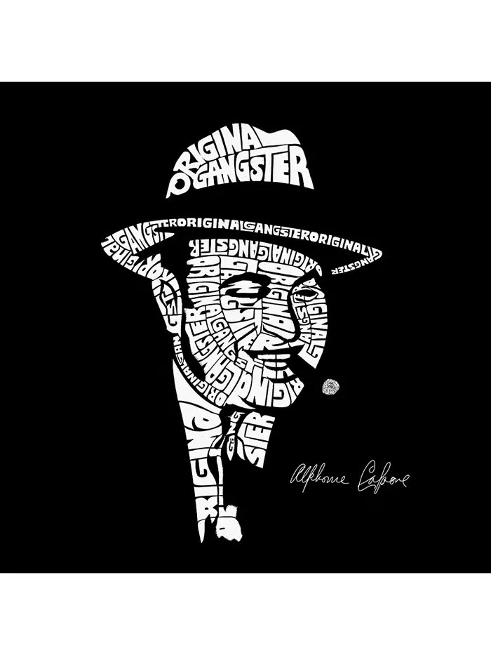 Мужская худи с принтом - Al Capone - Original Gangster LA Pop Art — изображение 3 из 3, темный серый