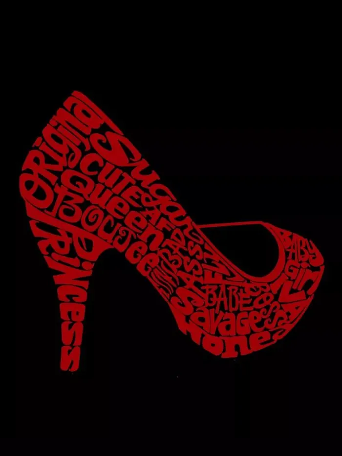 Женская толстовка Word Art с круглым вырезом и высоким каблуком LA Pop Art — изображение 2 из 2, фиолетовый