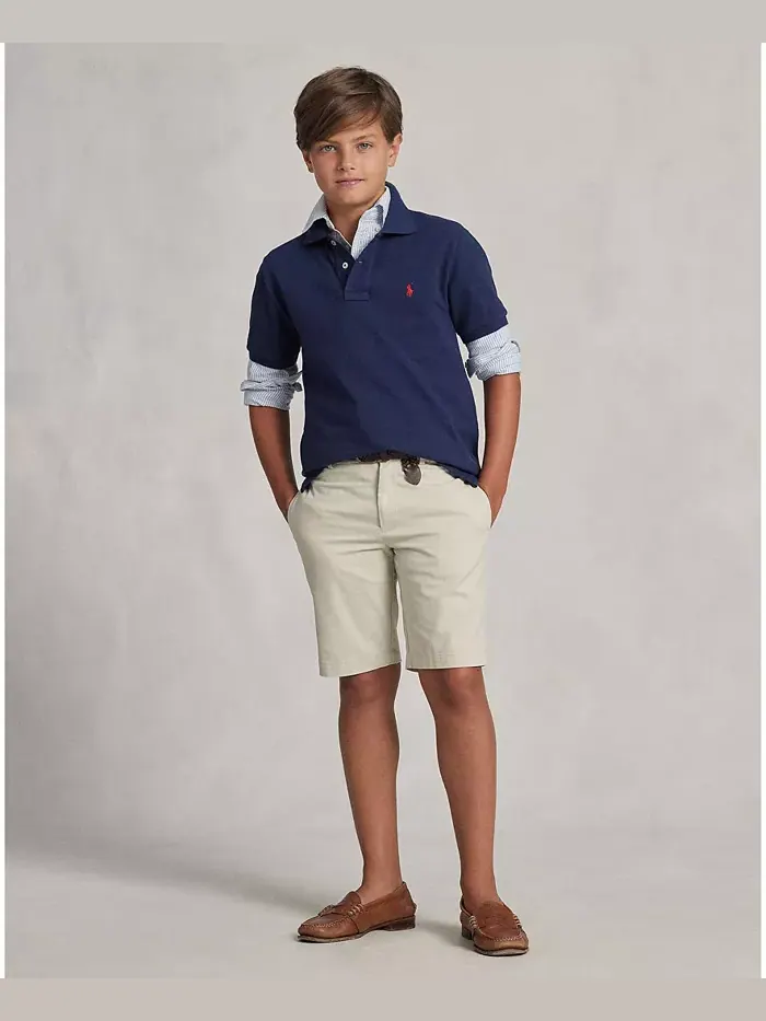 Прямые шорты из стретч-ткани для мальчиков-подростков Big Boys Polo Ralph Lauren — изображение 1 из 6, песочный