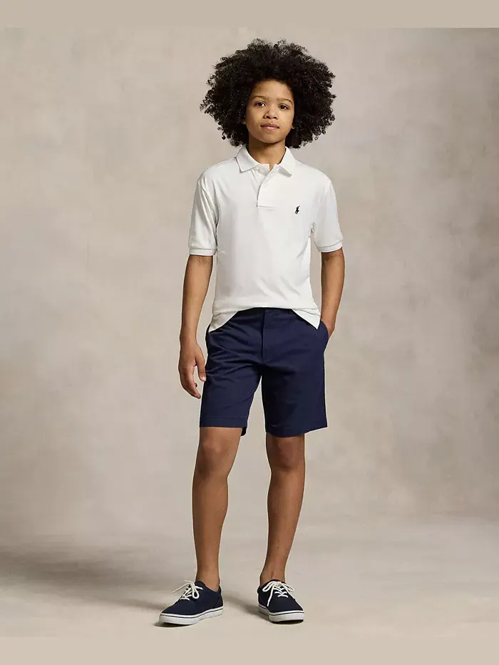 Прямые шорты из стретч-ткани для мальчиков-подростков Big Boys Polo Ralph Lauren — изображение 1 из 6, темно-синий