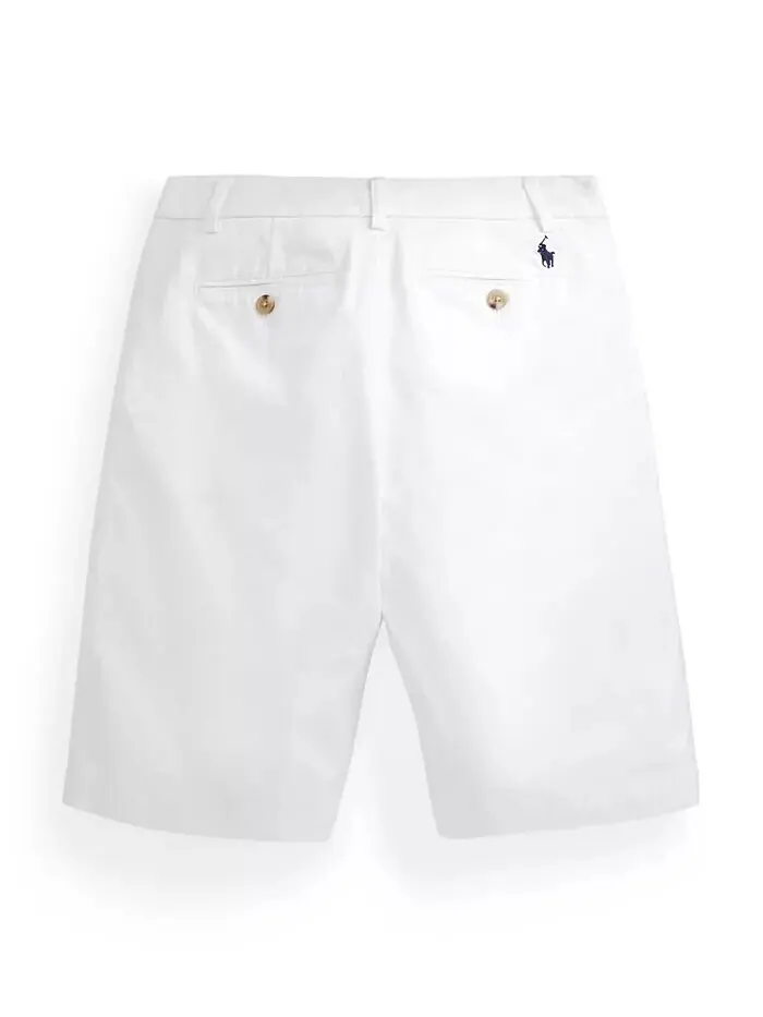 Короткие шорты из эластичного твила для больших мальчиков Polo Ralph Lauren — изображение 2 из 4, белый
