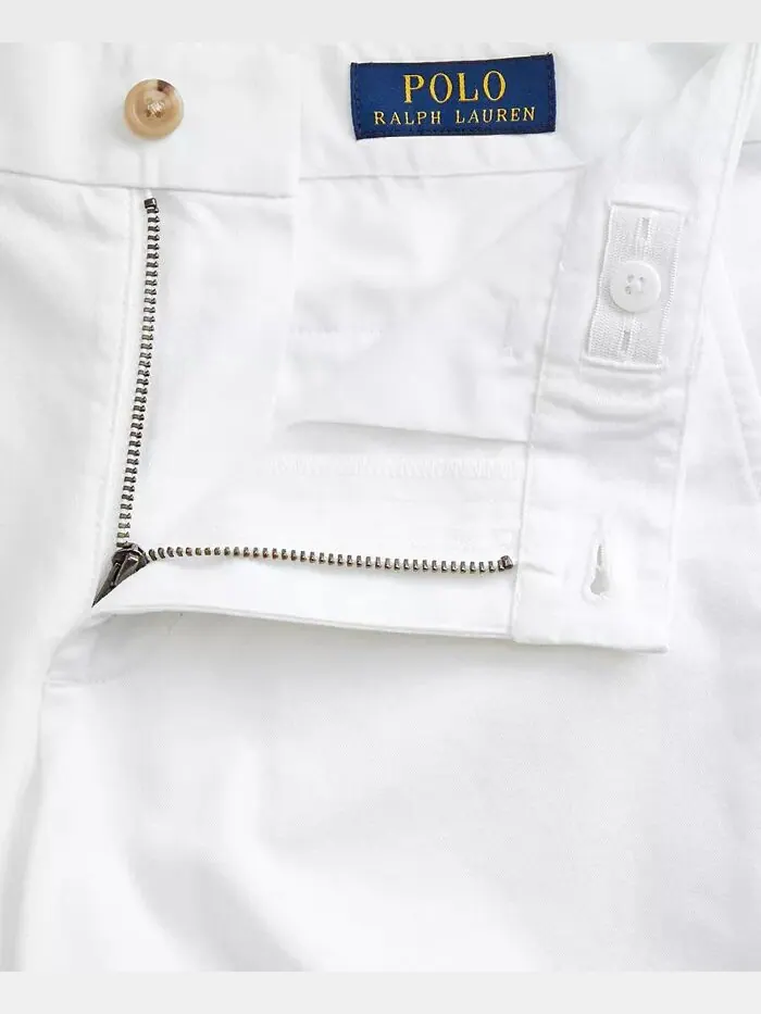 Короткие шорты из эластичного твила для больших мальчиков Polo Ralph Lauren — изображение 3 из 4, белый