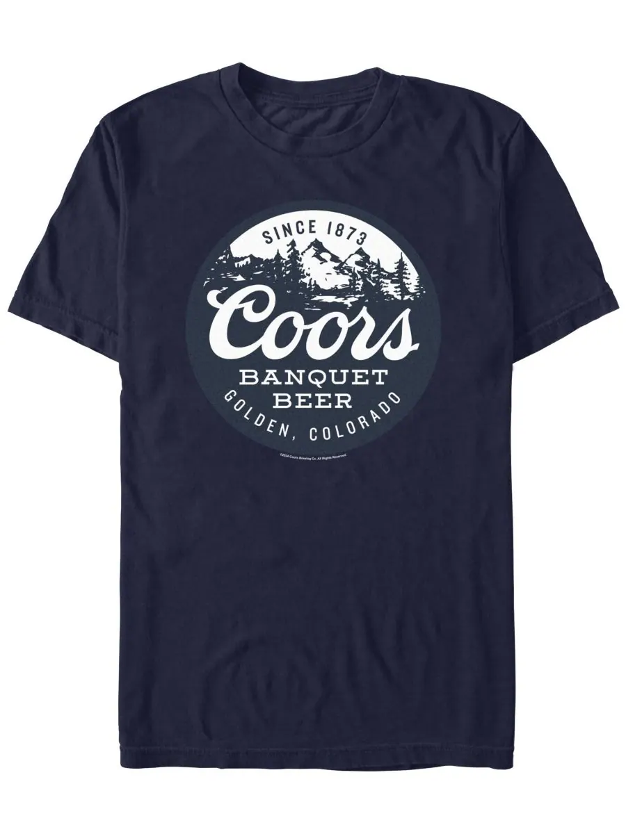 Мужская футболка с коротким рукавом Coors Banquet Beer Coors Brewing Company — синий