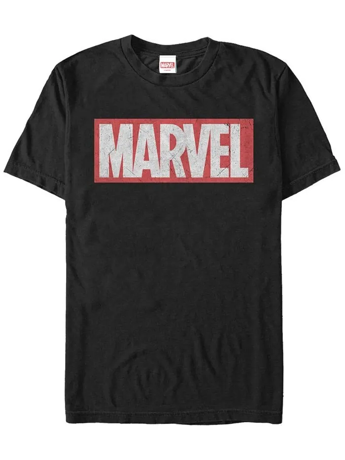 Мужская футболка с короткими рукавами и логотипом Marvel с потертостями Marvel Fifth Sun — изображение 1 из 1, черный