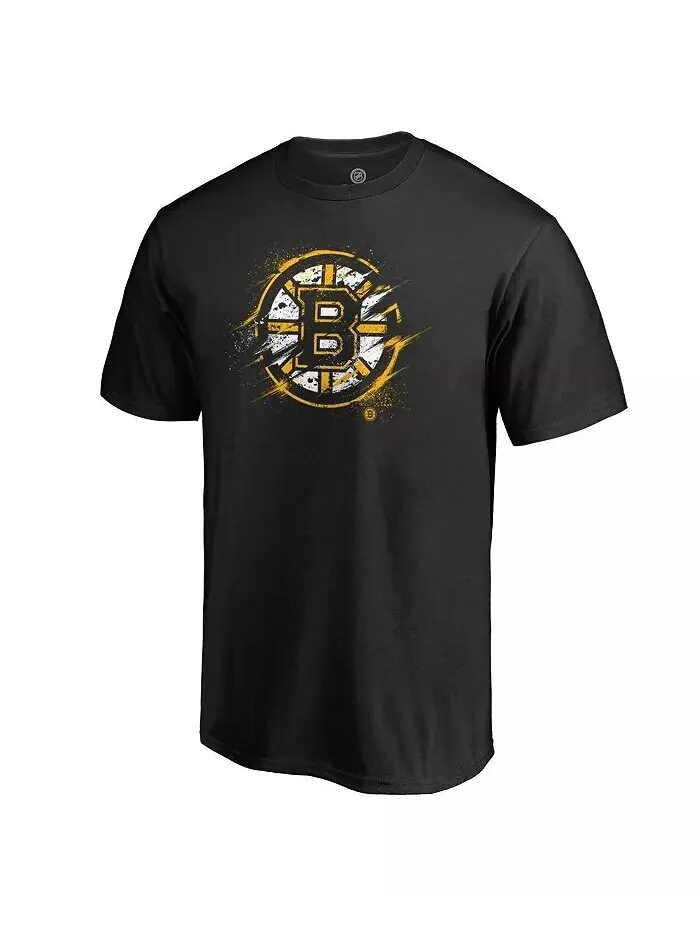Мужская черная футболка с логотипом Boston Bruins Fanatics — изображение 1 из 3, черный