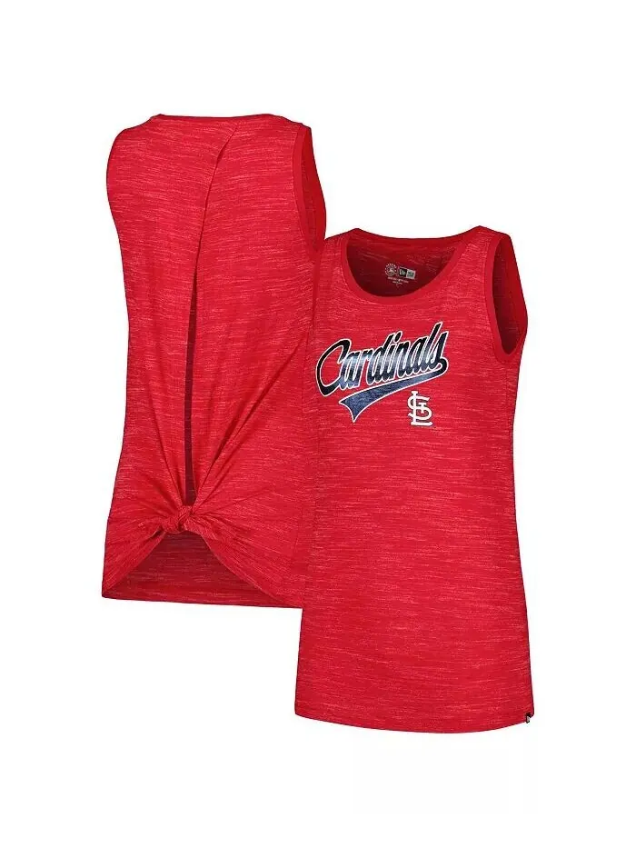 Женская красная майка St. Louis Cardinals Space-Dye Active New Era