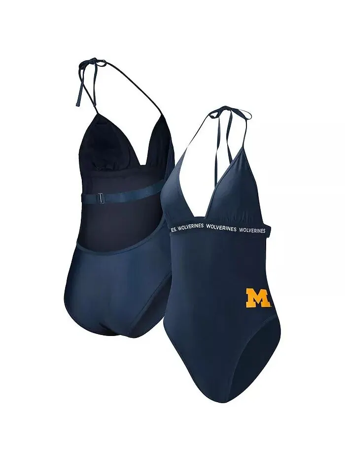 Женский цельный купальник темно-синего цвета Michigan Wolverines в полный рост G-Iii 4Her By Carl