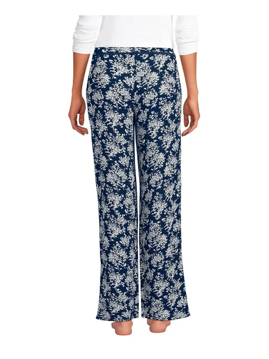 Женские пижамные штанишки с ажурным узором Lands' End, Deep Sea Ikat Floral — изображение 2 из 4