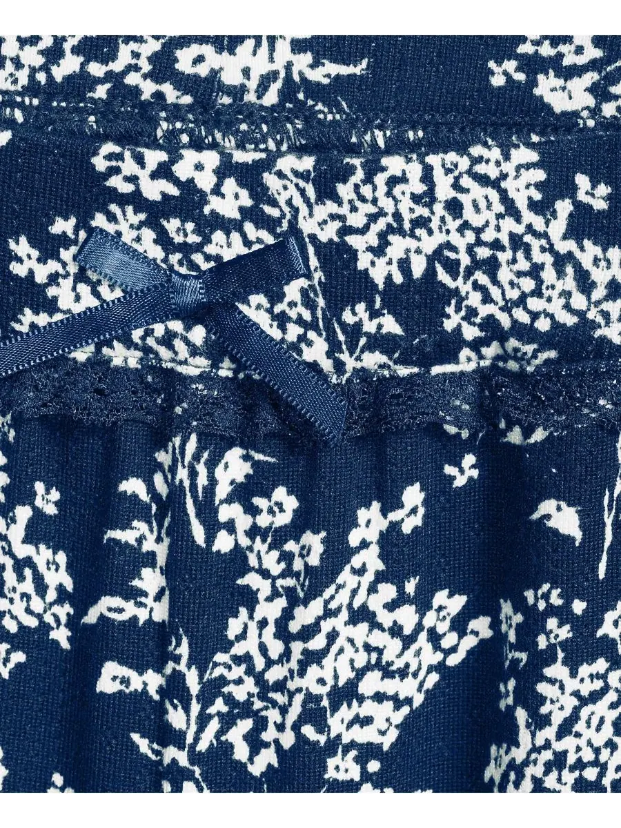 Женские пижамные штанишки с ажурным узором Lands' End, Deep Sea Ikat Floral — изображение 4 из 4