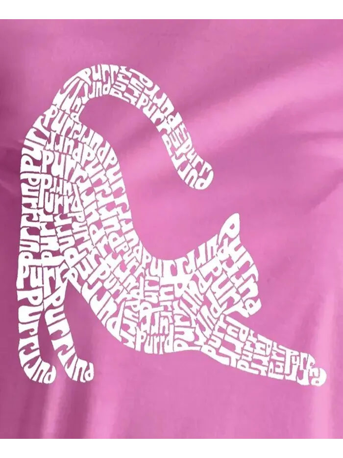 Женская футболка Stretching Cat Word Art с круглым вырезом LA Pop Art — изображение 3 из 5, розовый