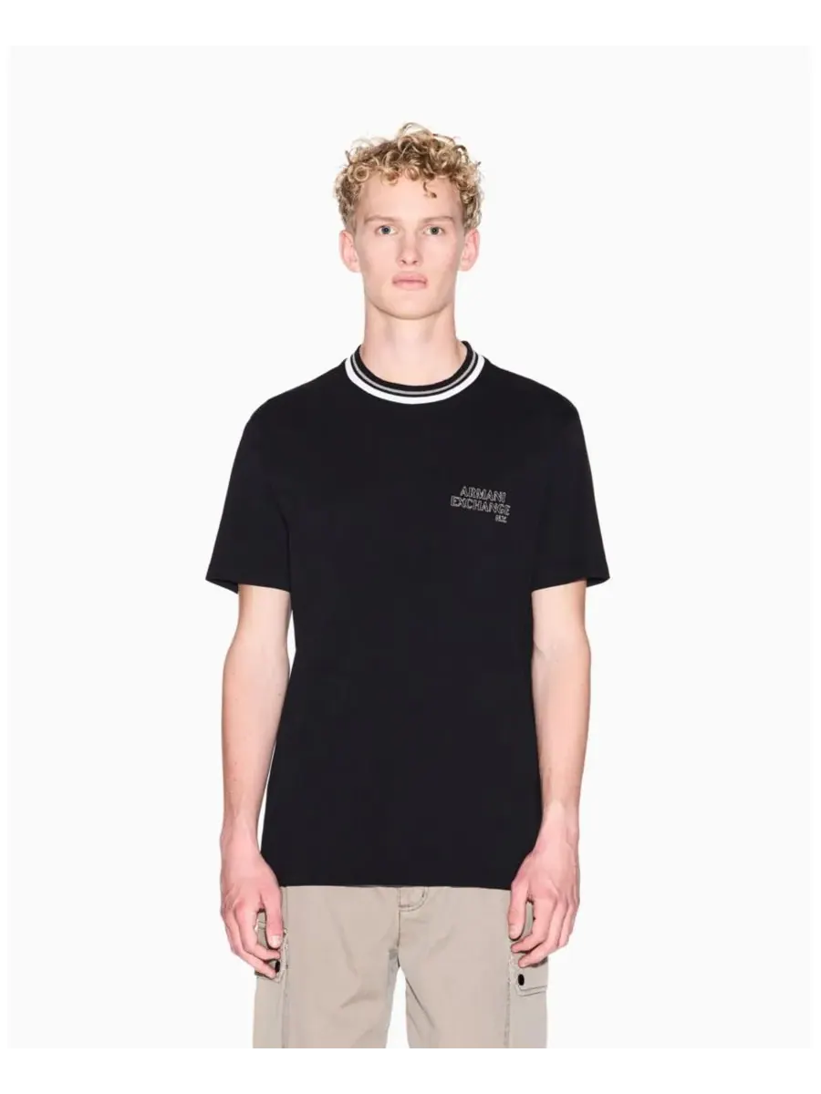 Мужская футболка с коротким рукавом и логотипом A|X Armani Exchange — изображение 1 из 4, черный