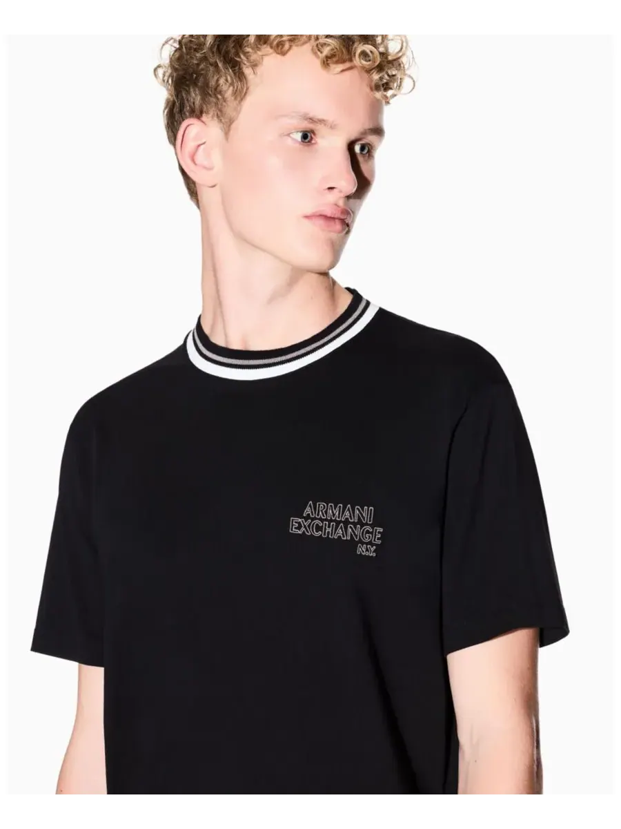 Мужская футболка с коротким рукавом и логотипом A|X Armani Exchange — изображение 2 из 4, черный