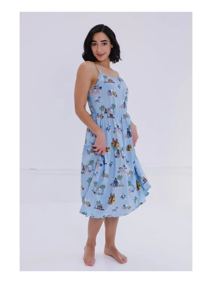 Комплект из трех одинаковых платьев для девочек Star Wars, синий island, maxi dress — изображение 1 из 6