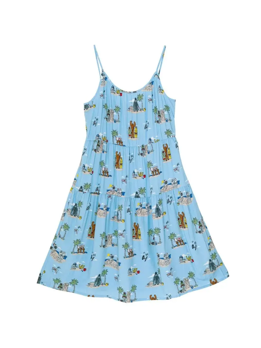 Комплект из трех одинаковых платьев для девочек Star Wars, синий island, maxi dress — изображение 2 из 6