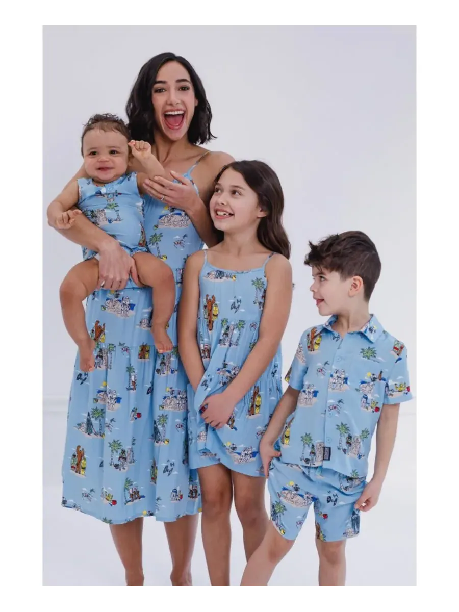 Комплект из трех одинаковых платьев для девочек Star Wars, синий island, maxi dress — изображение 3 из 6