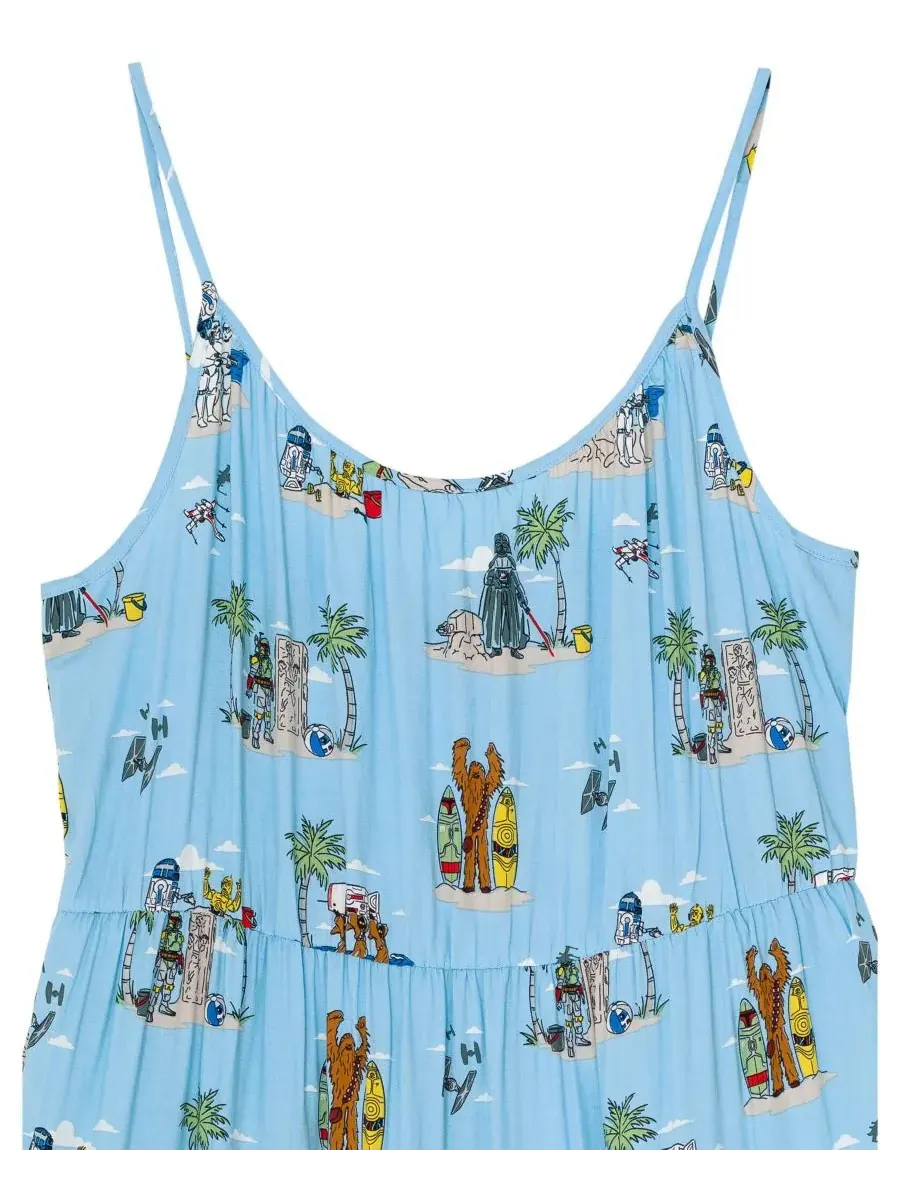 Комплект из трех одинаковых платьев для девочек Star Wars, синий island, maxi dress — изображение 4 из 6