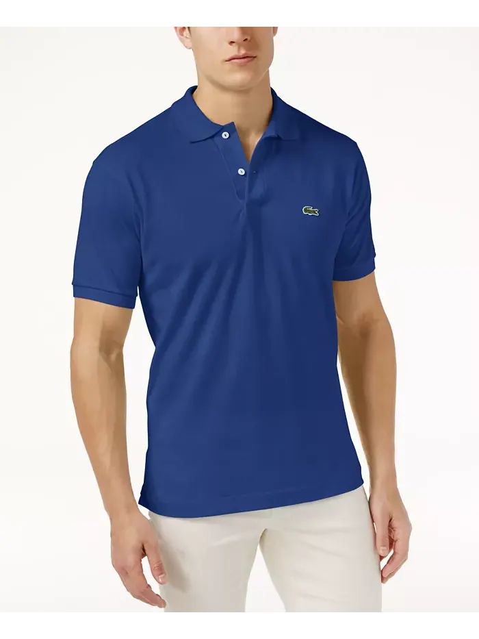 Мужское поло Lacoste классического кроя с коротким рукавом — изображение 4 из 5, черный