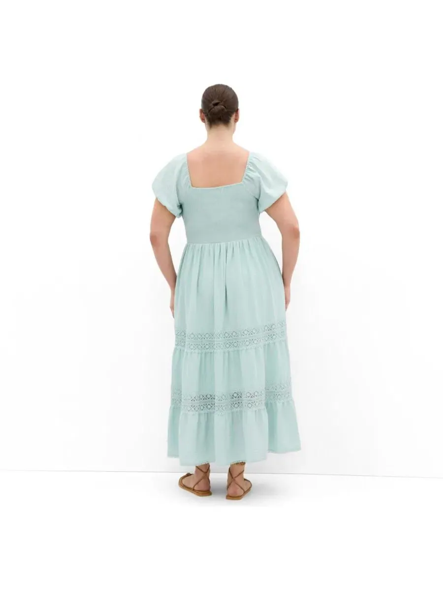 Платье макси Women's Haven с вышитой отделкой CITY CHIC — изображение 2 из 5, морская пена