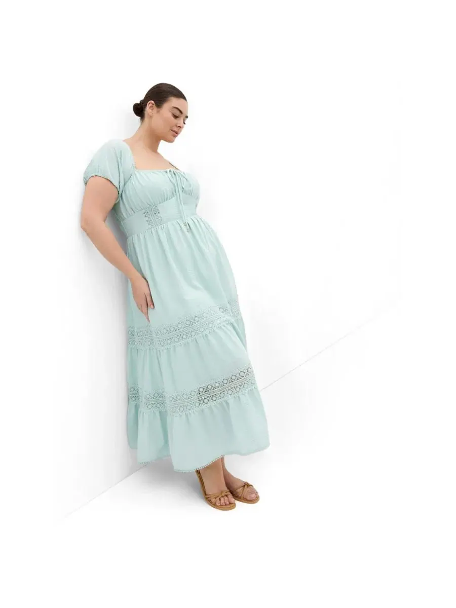 Платье макси Women's Haven с вышитой отделкой CITY CHIC — изображение 3 из 5, морская пена