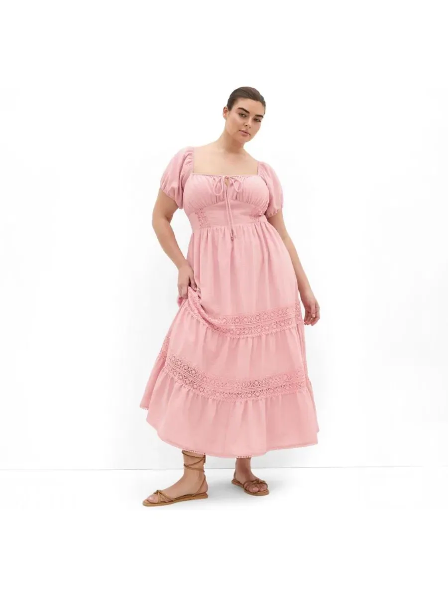 Платье макси Women's Haven с вышитой отделкой CITY CHIC, Peachy — изображение 1 из 5