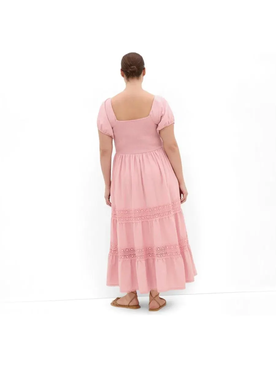 Платье макси Women's Haven с вышитой отделкой CITY CHIC, Peachy — изображение 2 из 5