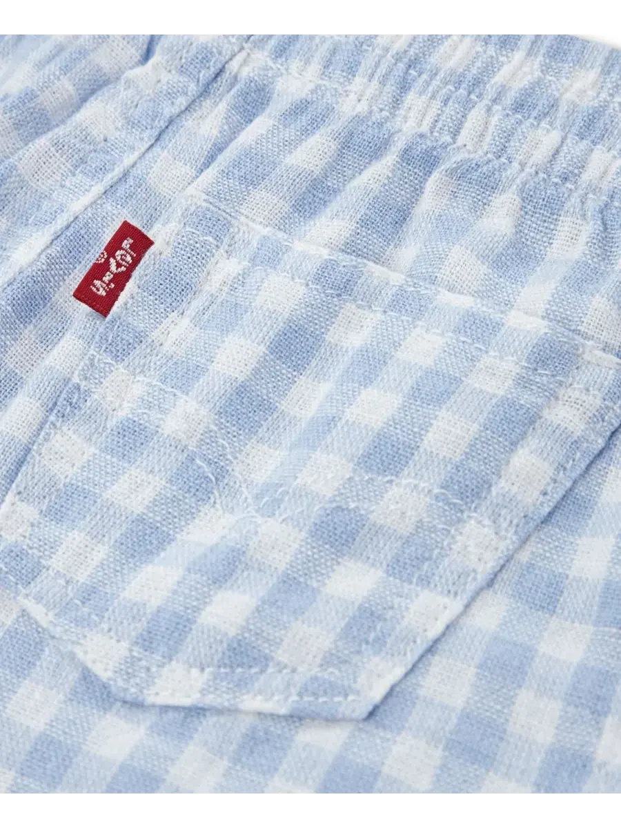Детский комплект для мальчика: рубашка и шорты в клетку, 2 предмета Levi's — изображение 4 из 4, светлый синий