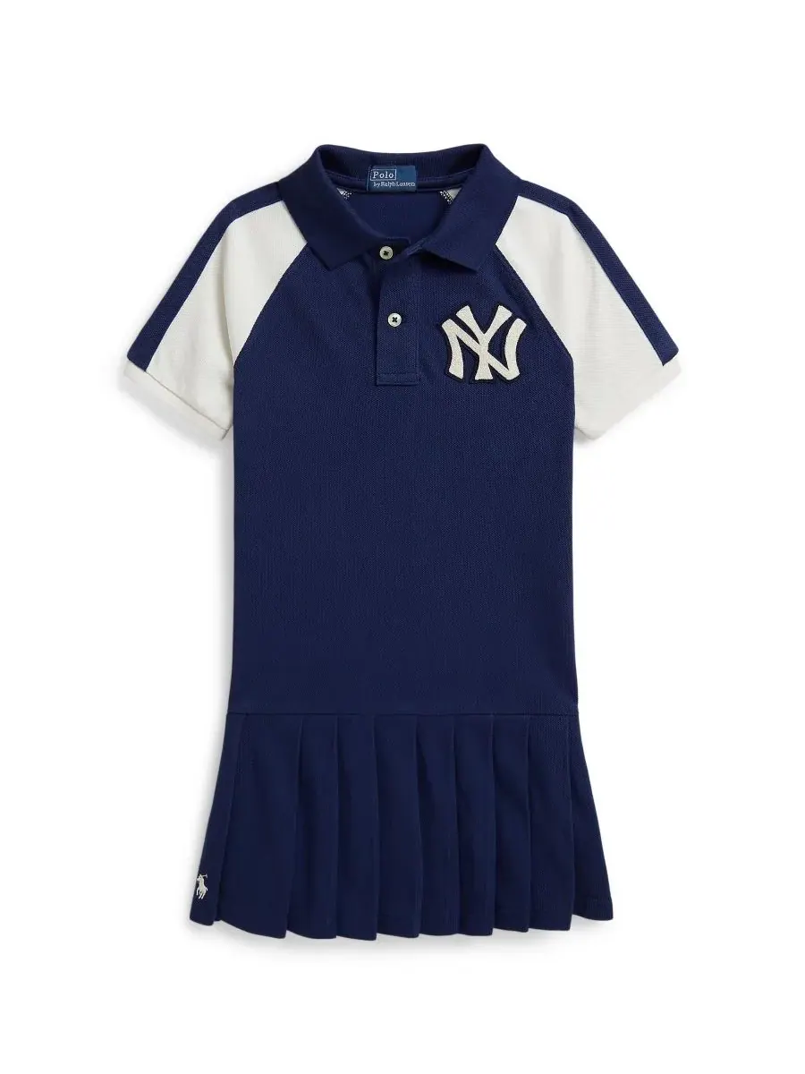 Платье-поло Yankees для девочек 2-6 лет Polo Ralph Lauren — изображение 1 из 3, темно-синий/белый