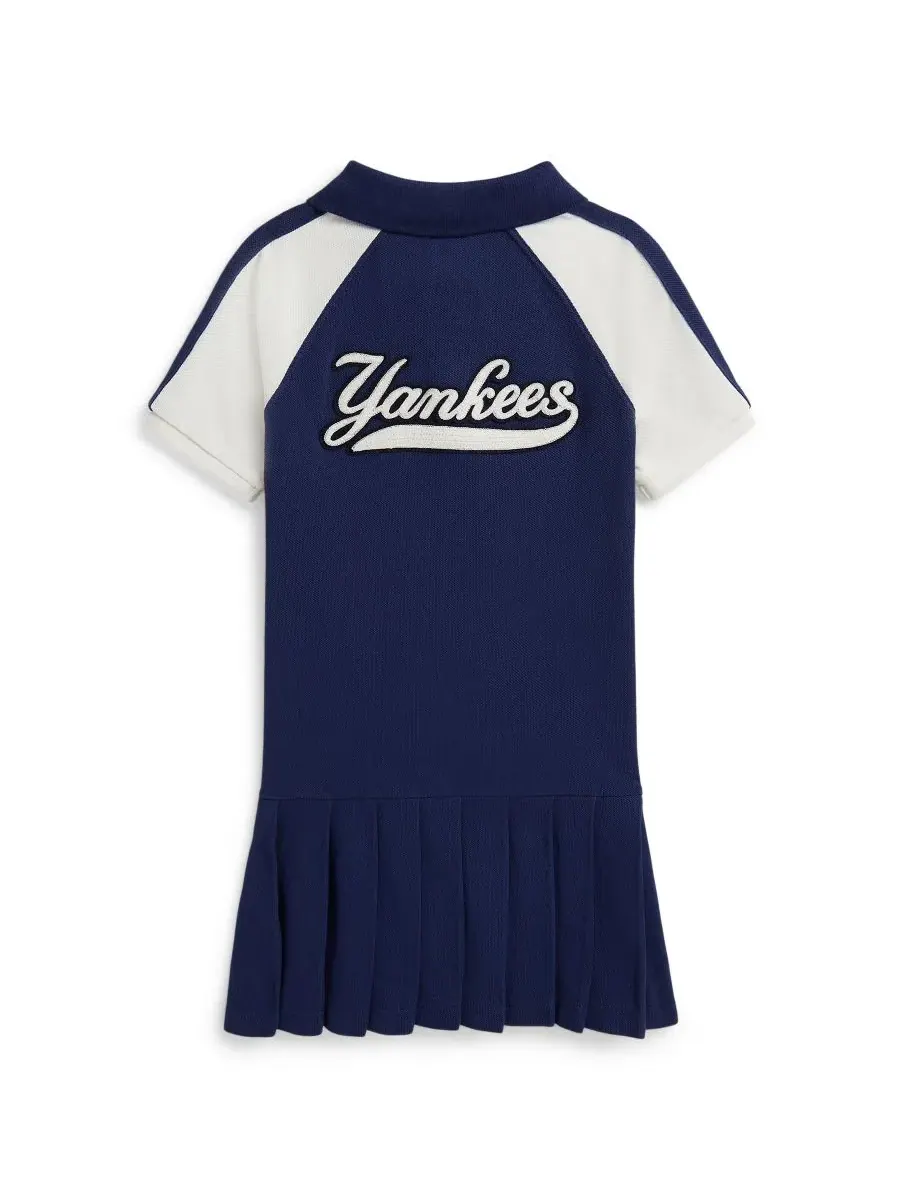 Платье-поло Yankees для девочек 2-6 лет Polo Ralph Lauren — изображение 2 из 3, темно-синий/белый