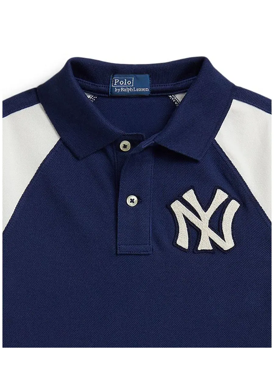 Платье-поло Yankees для девочек 2-6 лет Polo Ralph Lauren — изображение 3 из 3, темно-синий/белый