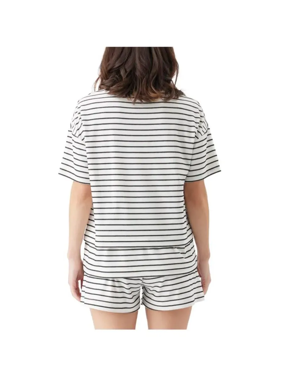 Женская футболка для беременных и кормящих мам в полоску Jada Stripe Ripe Maternity — изображение 3 из 4, белый/черный