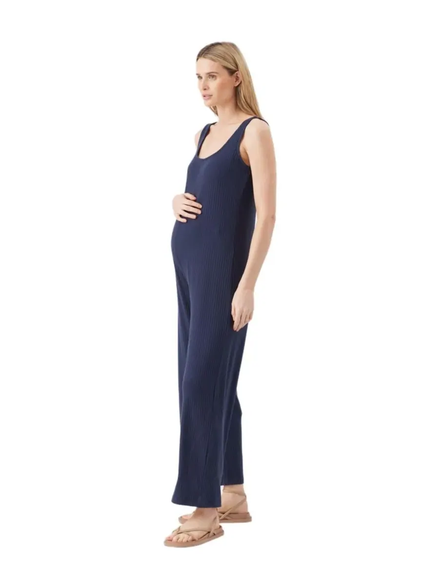 Ripe Maternity Комбинезон для беременных "Спелая резинка" темно-синего цвета — изображение 2 из 6, темно-синий