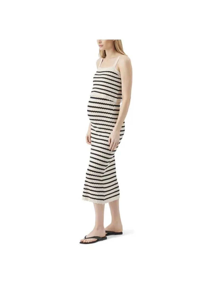 Платье для кормления из ажурной вязки для беременных Ripe Maternity — изображение 3 из 7, натуральный/черный