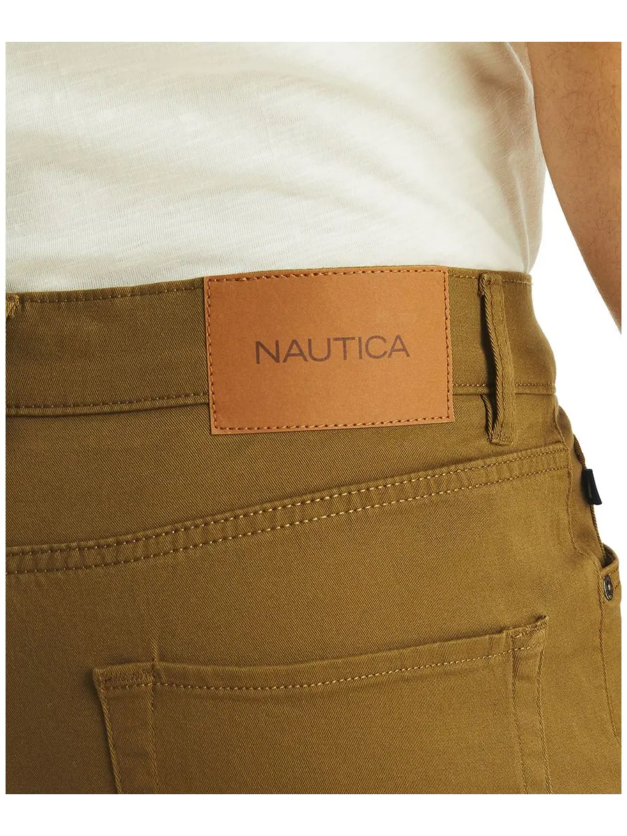 Мужские прямые брюки из эластичной ткани с пятью карманами Nautica — изображение 3 из 3, зеленый