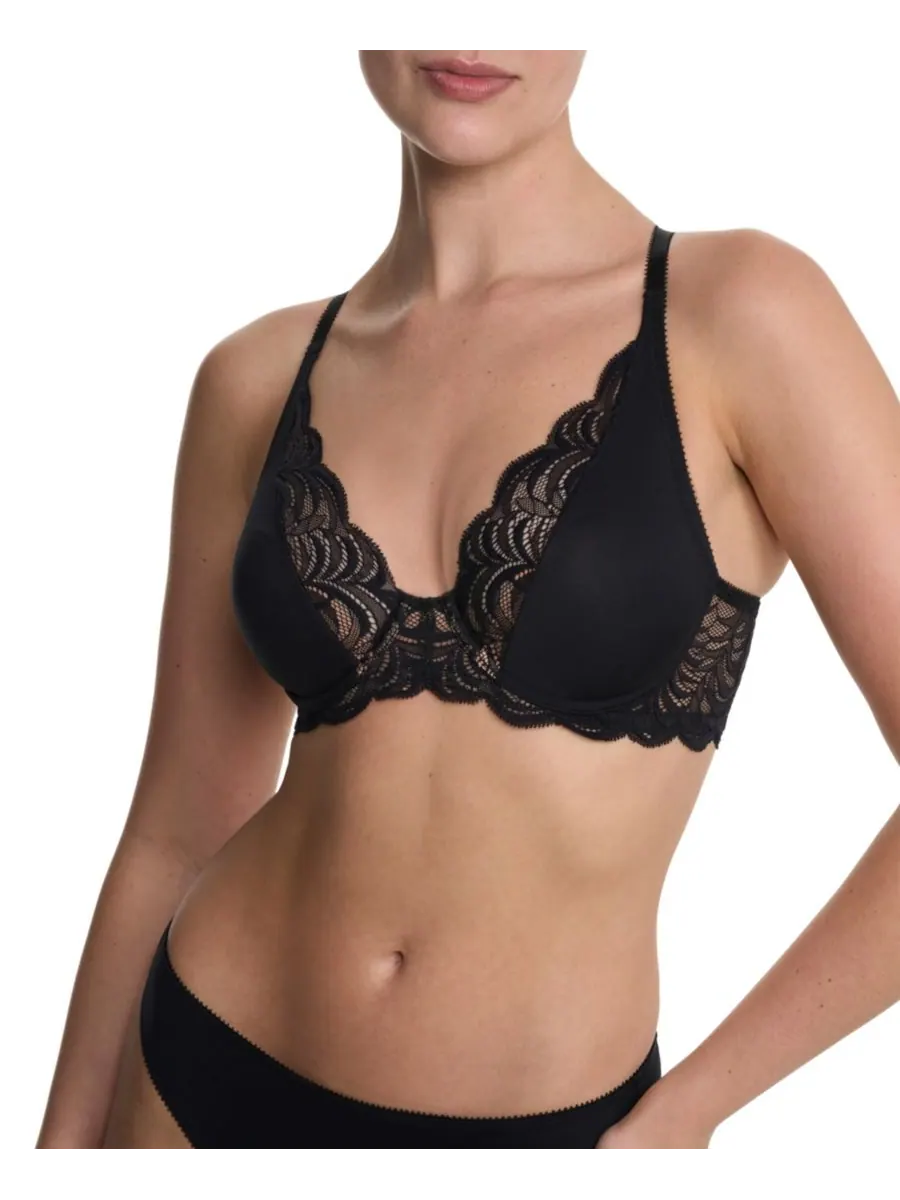 Бюстгальтер-футболка Persuasion Lace Convertible Plunge Natori — изображение 1 из 6, черный