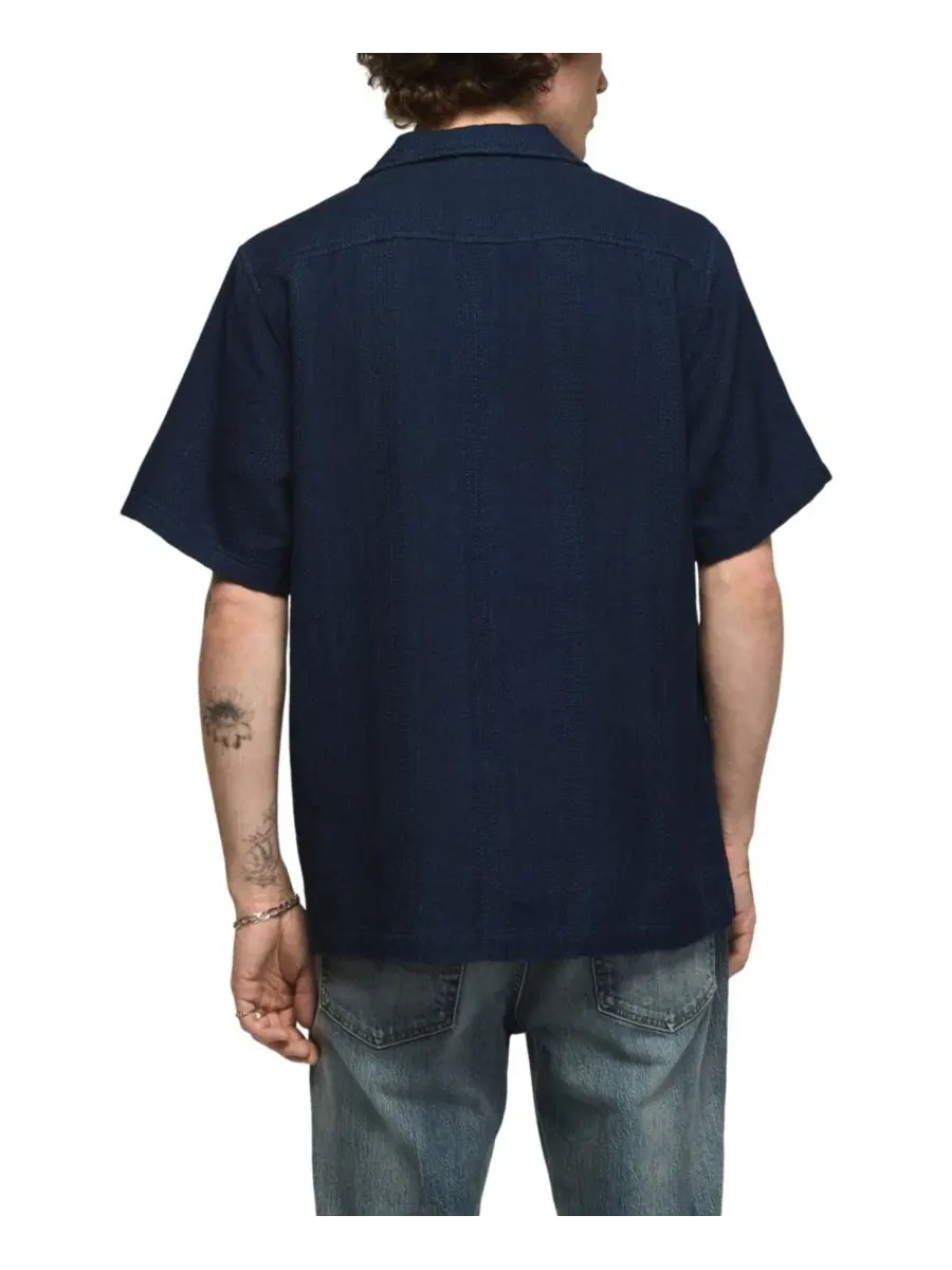 Рубашка с коротким рукавом классического кроя Indigo Stripe Lucky Brand — изображение 4 из 4, индиго