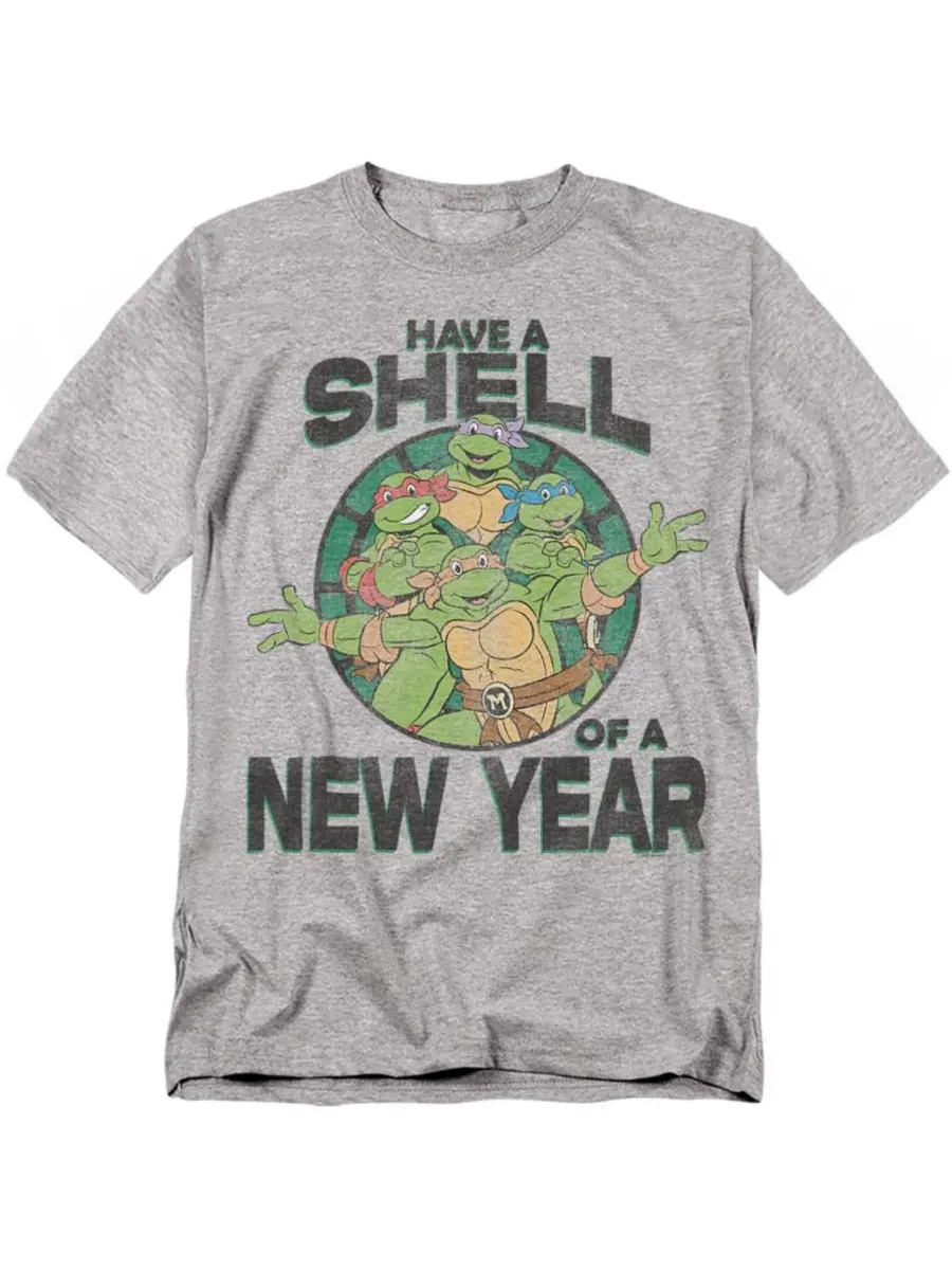 Мужская футболка «Оболочка Нового года» Teenage Mutant Ninja Turtles — изображение 1 из 3, приглушенный