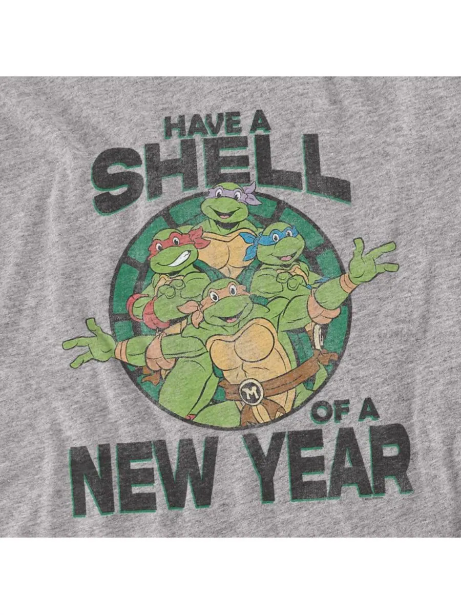 Мужская футболка «Оболочка Нового года» Teenage Mutant Ninja Turtles — изображение 3 из 3, приглушенный