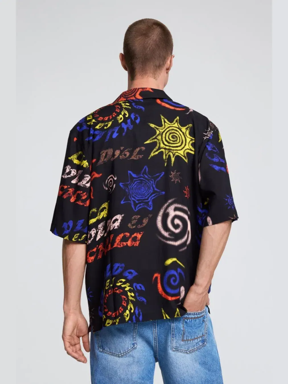 Мужская рубашка с принтом Desigual — изображение 4 из 5, синий