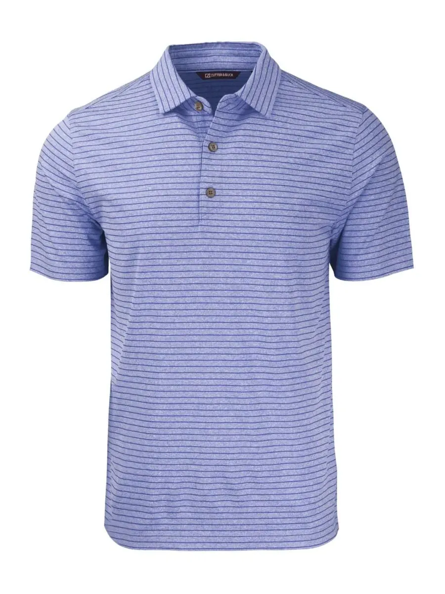 Мужская поло-рубашка Forge Eco Heather Stripe Stretch Recycled Shirt Cutter & Buck — изображение 2 из 3, синий