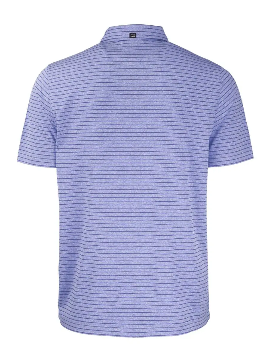 Мужская поло-рубашка Forge Eco Heather Stripe Stretch Recycled Shirt Cutter & Buck — изображение 3 из 3, синий