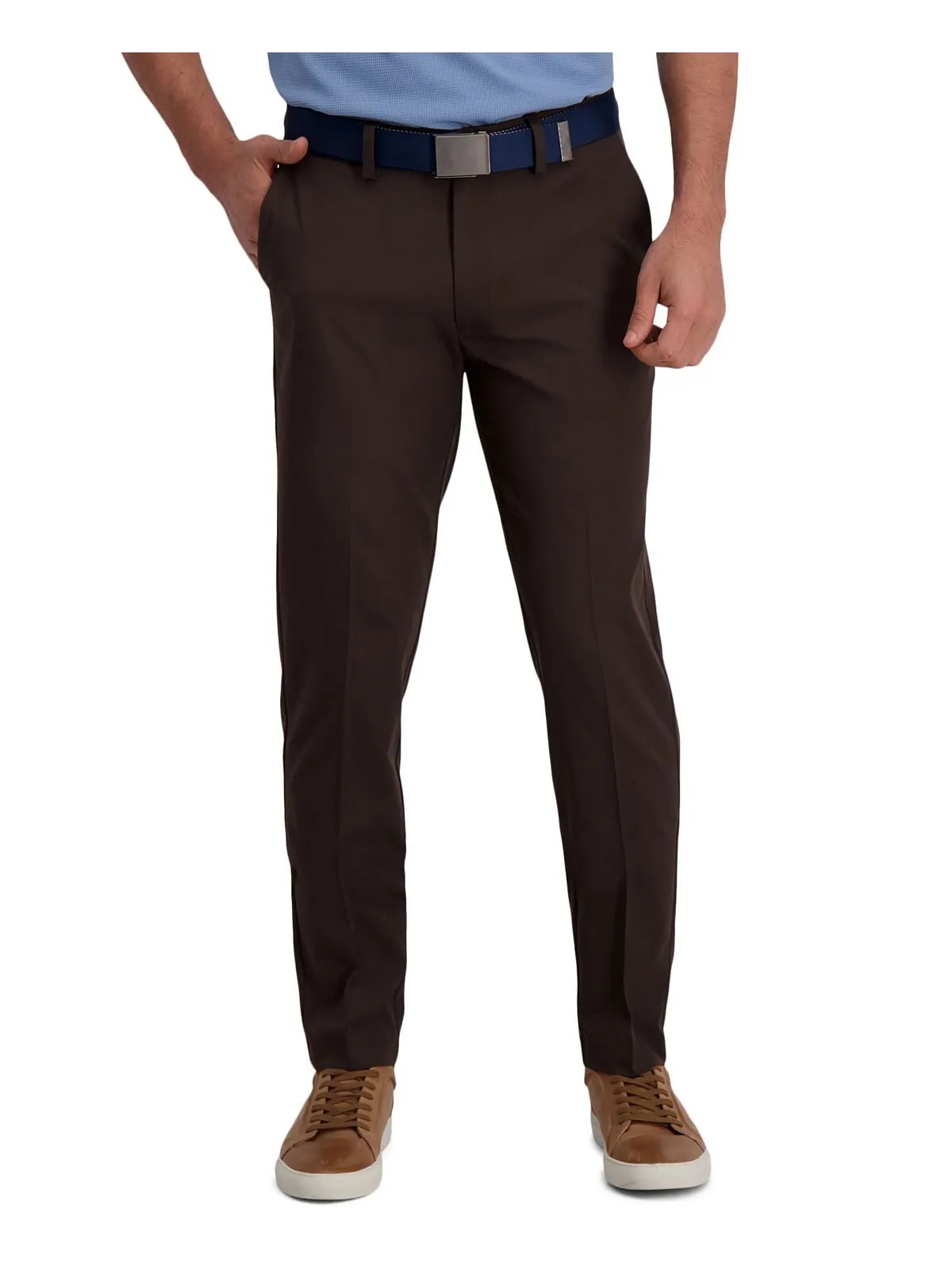 Брюки cool right performance flex slim fit flat front Haggar — изображение 1 из 6, коричневый