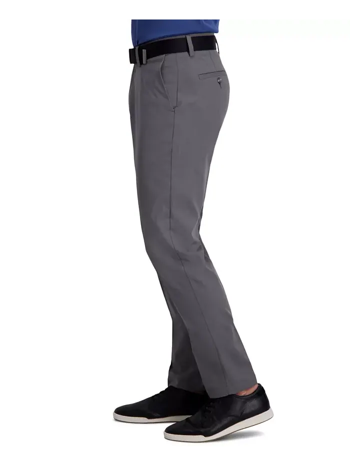 Брюки Cool Right Performance Flex Slim Fit с плоской передней частью Haggar — изображение 3 из 6, серый