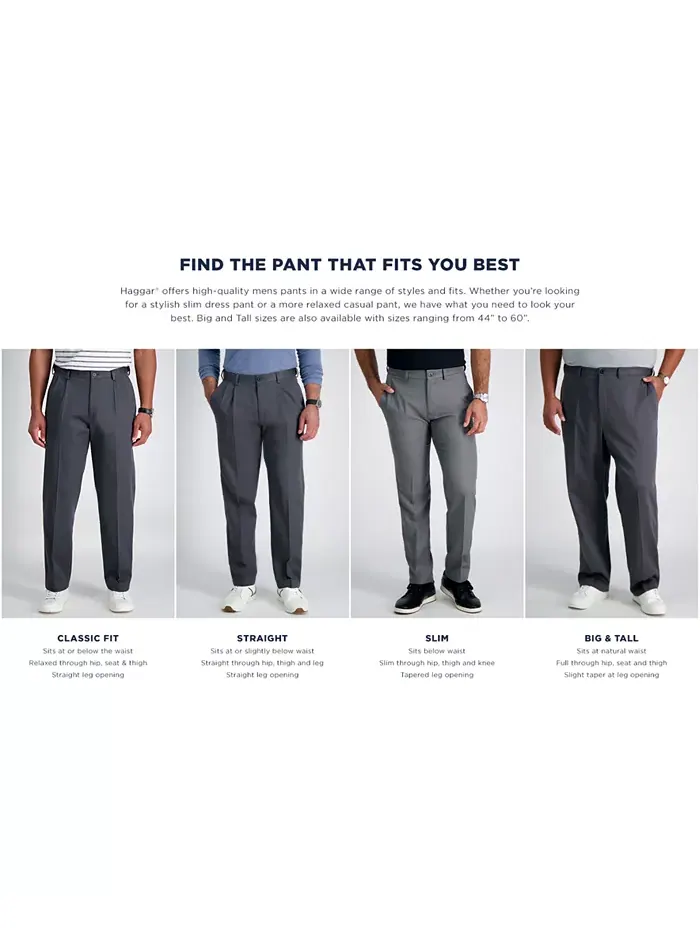 Брюки Cool Right Performance Flex Slim Fit с плоской передней частью Haggar — изображение 5 из 6, серый
