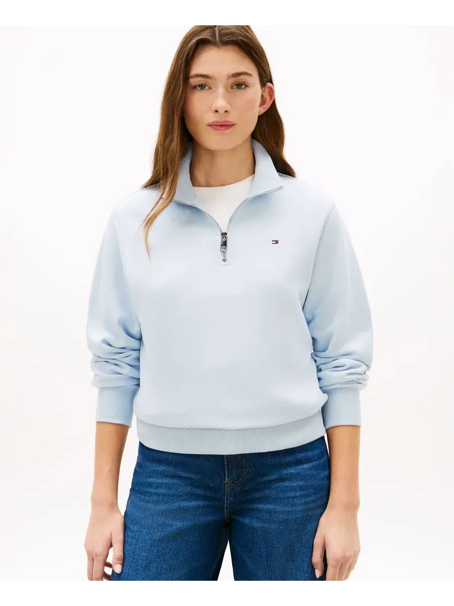 Женская толстовка с застежкой-молнией до середины груди Tommy Hilfiger — изображение 1 из 4, синий