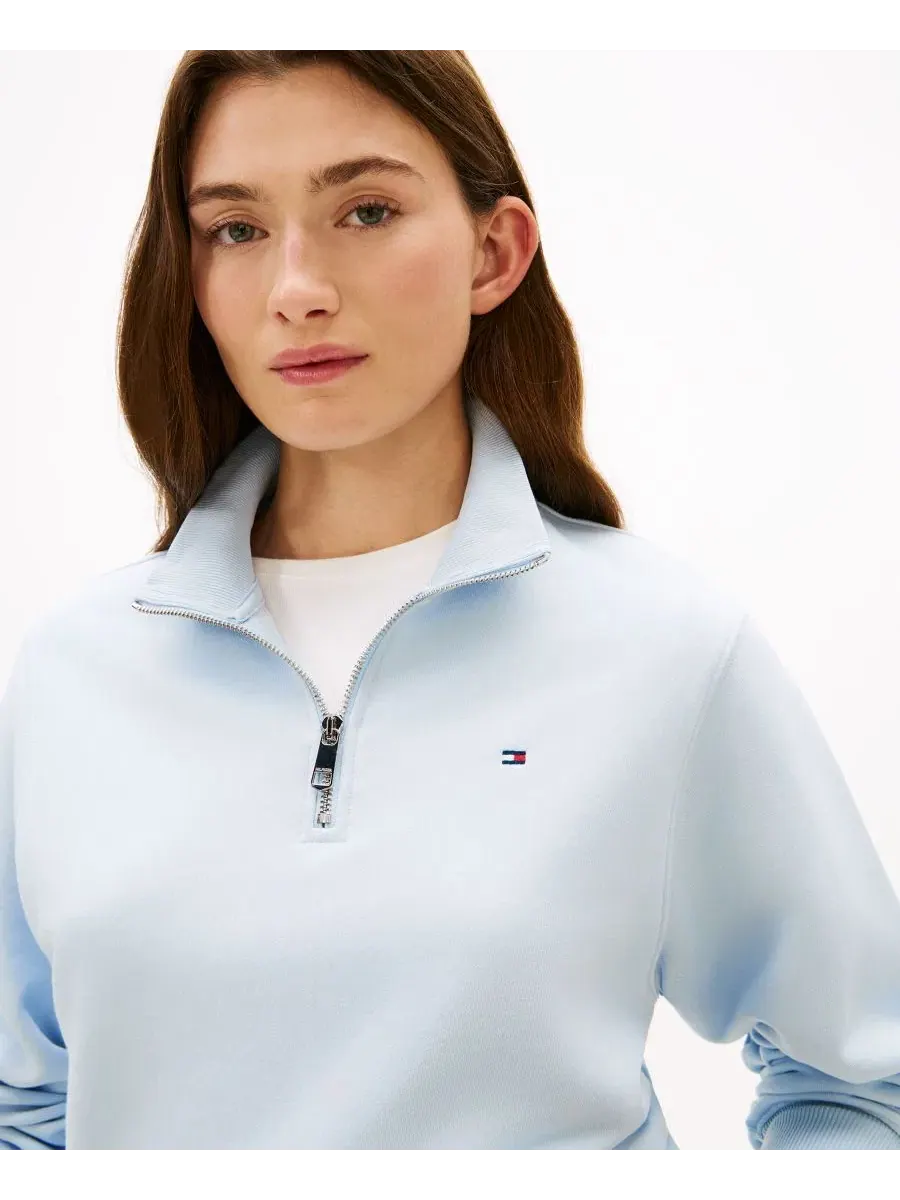Женская толстовка с застежкой-молнией до середины груди Tommy Hilfiger — изображение 3 из 4, синий