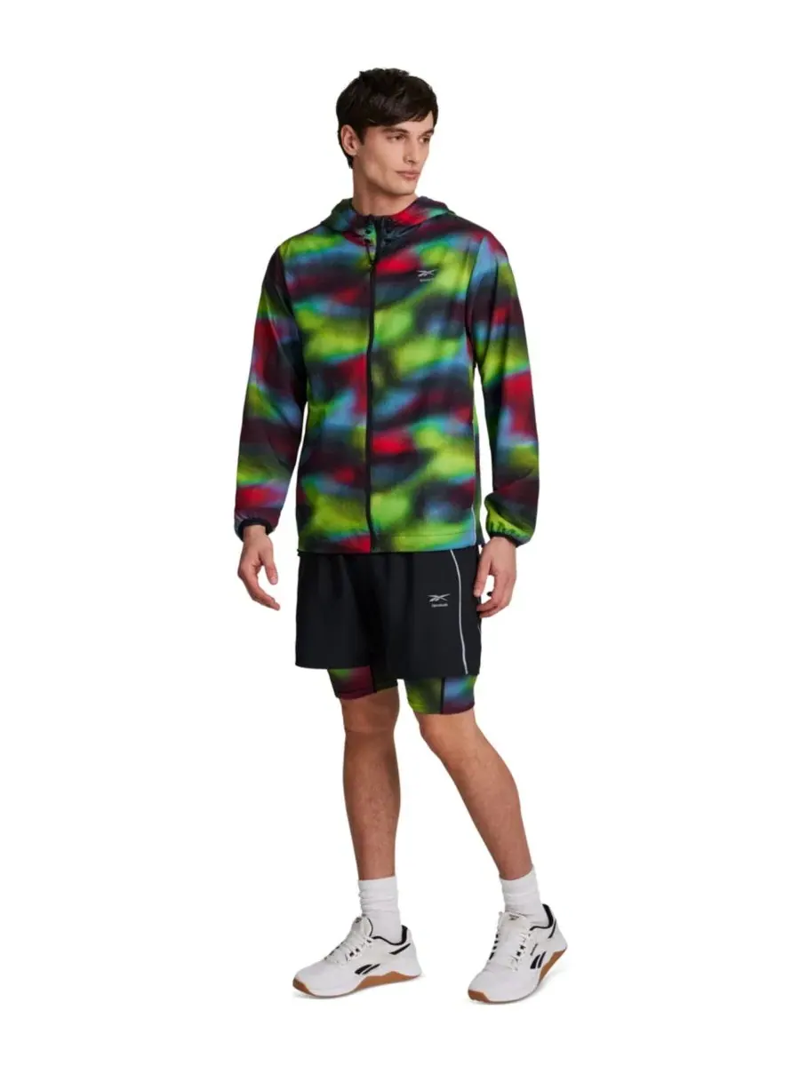Мужские беговые шорты Run Distort Duo Woven Shorts Reebok — изображение 2 из 4, черный мульти