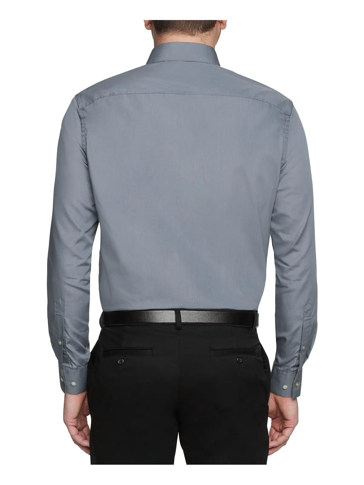 Мужская рубашка классического кроя из поплина с заостренным воротником Van Heusen — изображение 3 из 4, серый