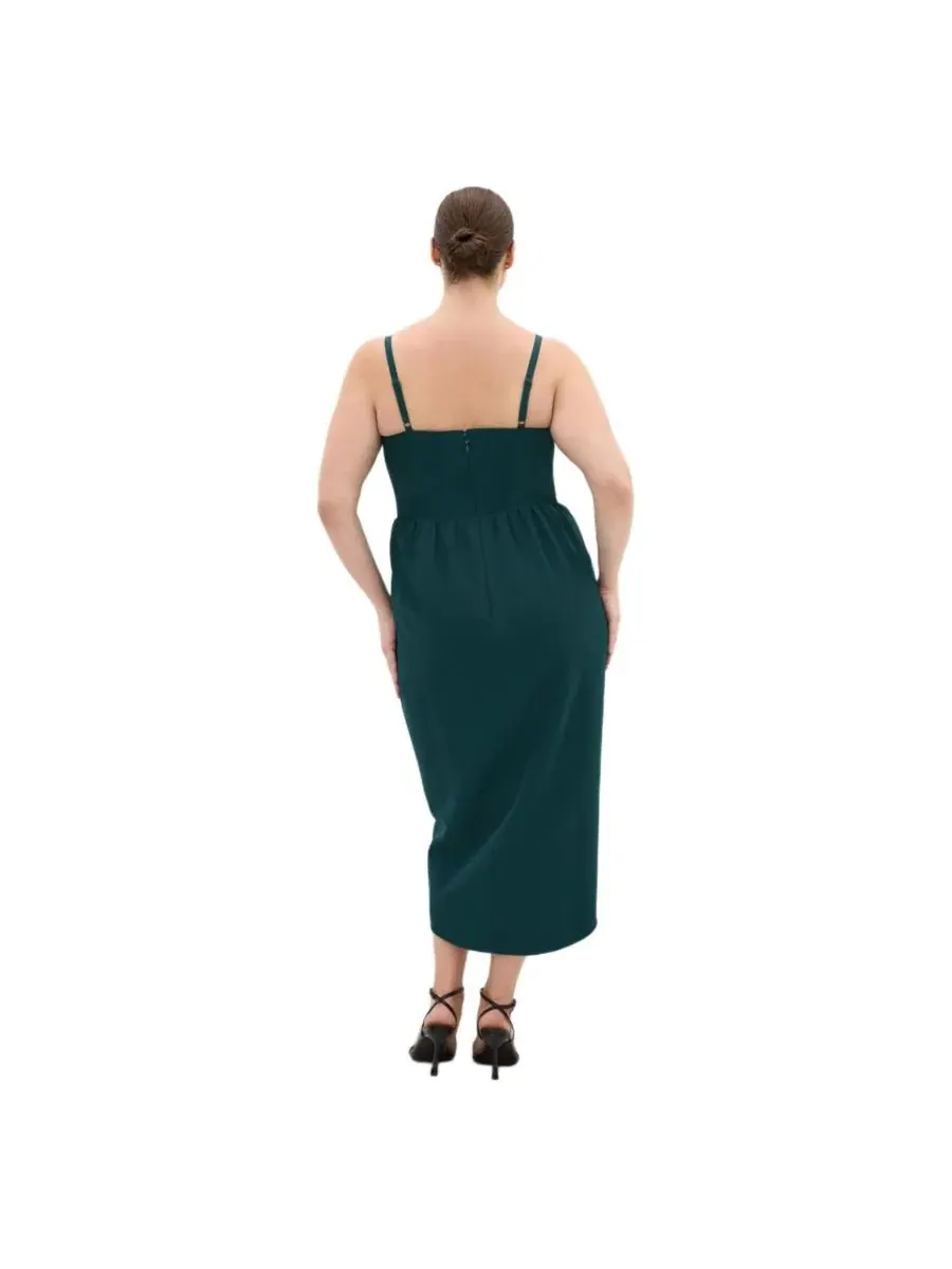 Женское платье Sassy Flex Fit Tulip V CITY CHIC — изображение 2 из 5, изумруд