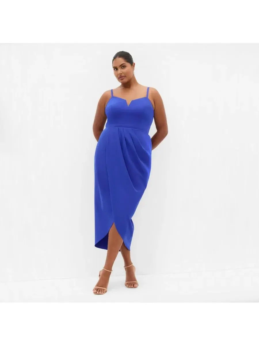 Женское платье Sassy Flex Fit Tulip V CITY CHIC — изображение 1 из 4, синий