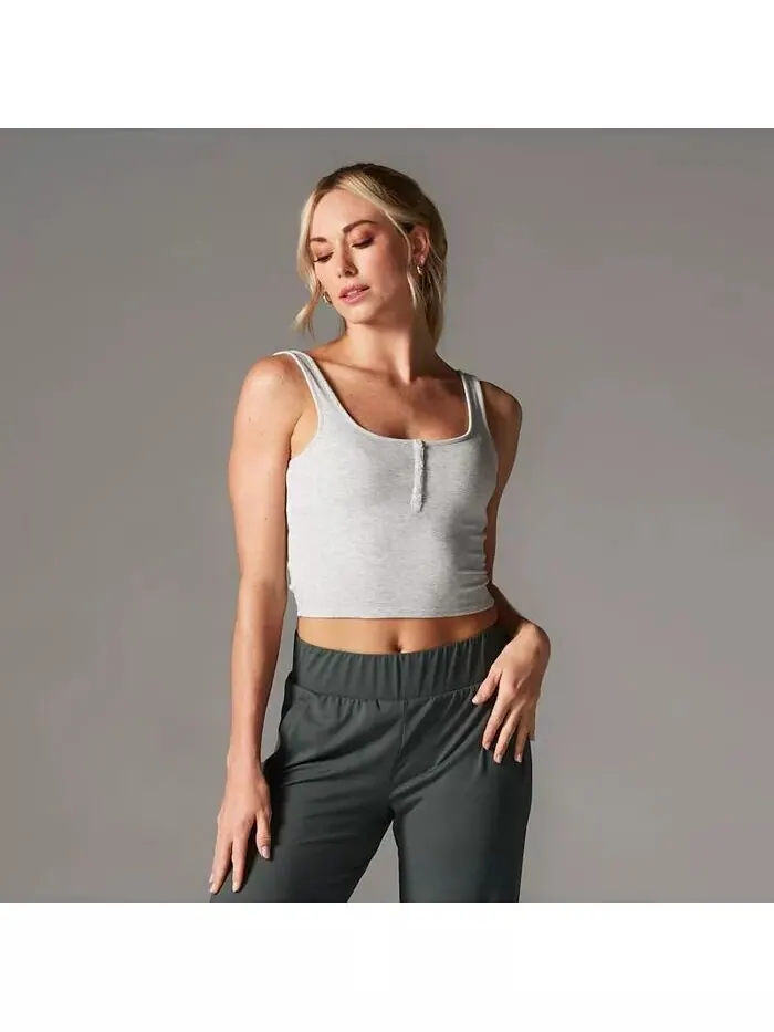 Женская облегающая майка Henley Tavi — изображение 4 из 5, пепельный
